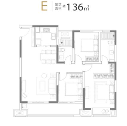 E-3室2厅2卫-136.0㎡ 