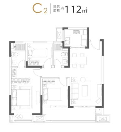 C2-3室2厅2卫-112.0㎡ 